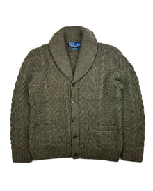  Polo Ralph Lauren Moss Green Hand Knitted Cardigan (XL)