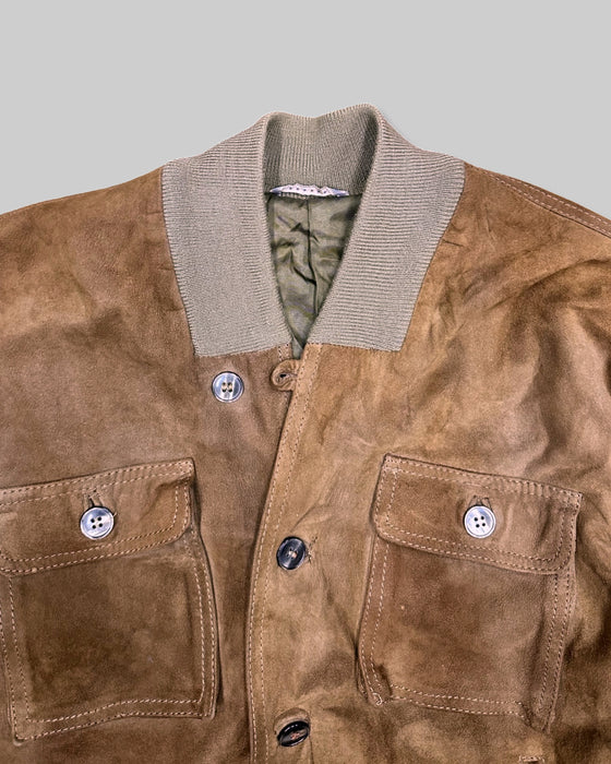 Italian Dark Suede Leather Jacket (M)