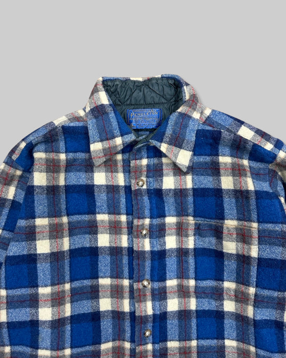 Pendleton White and Blue Checkered Shirt (S)