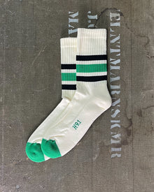  Heritage 9.1 Rucker White Black Green Socks