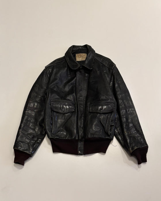 Hercules Black A-2 like Leather Jacket (XL)
