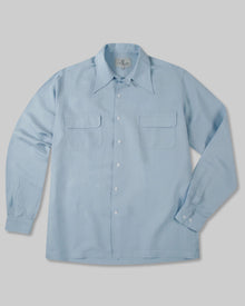  Cathcart Rayon Linen Camp Shirt Blue