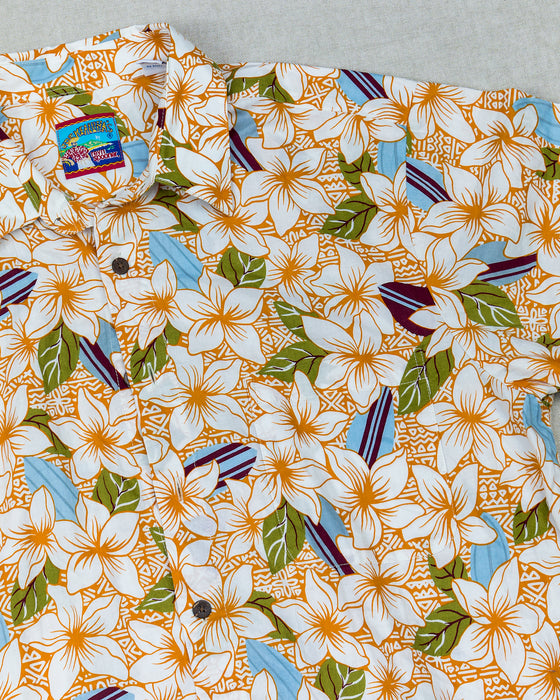 Reyn Spooner Orange Flowers Hawaii Shirt (L)