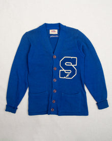  Letterman 'S' Blue Cardigan (S)