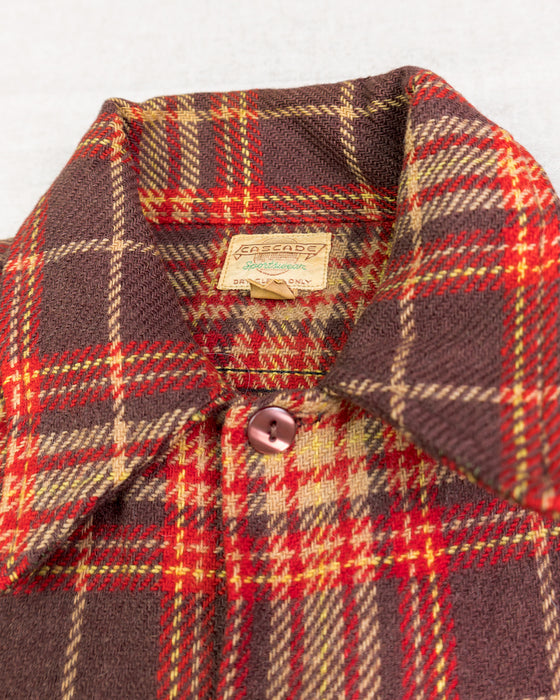 Cascade Orange Brown Checkered Flannel (M)